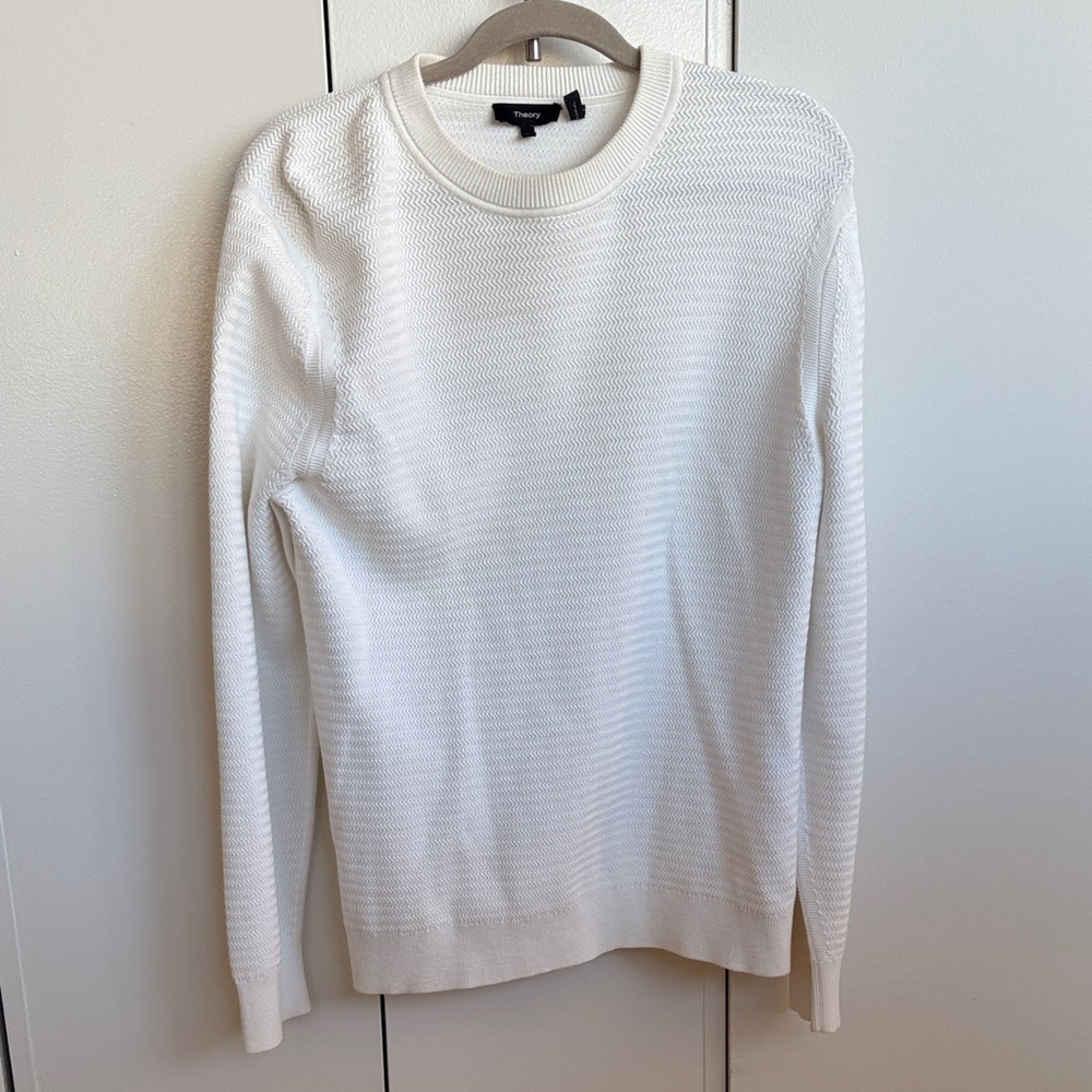 Theory White Crewneck Sweater for Men